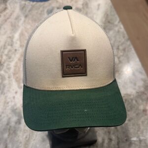 RVCA Cream and Green Trucker Hat